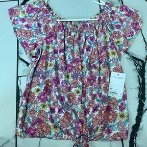 SO Women's Floral Blouse - Pink and Purple